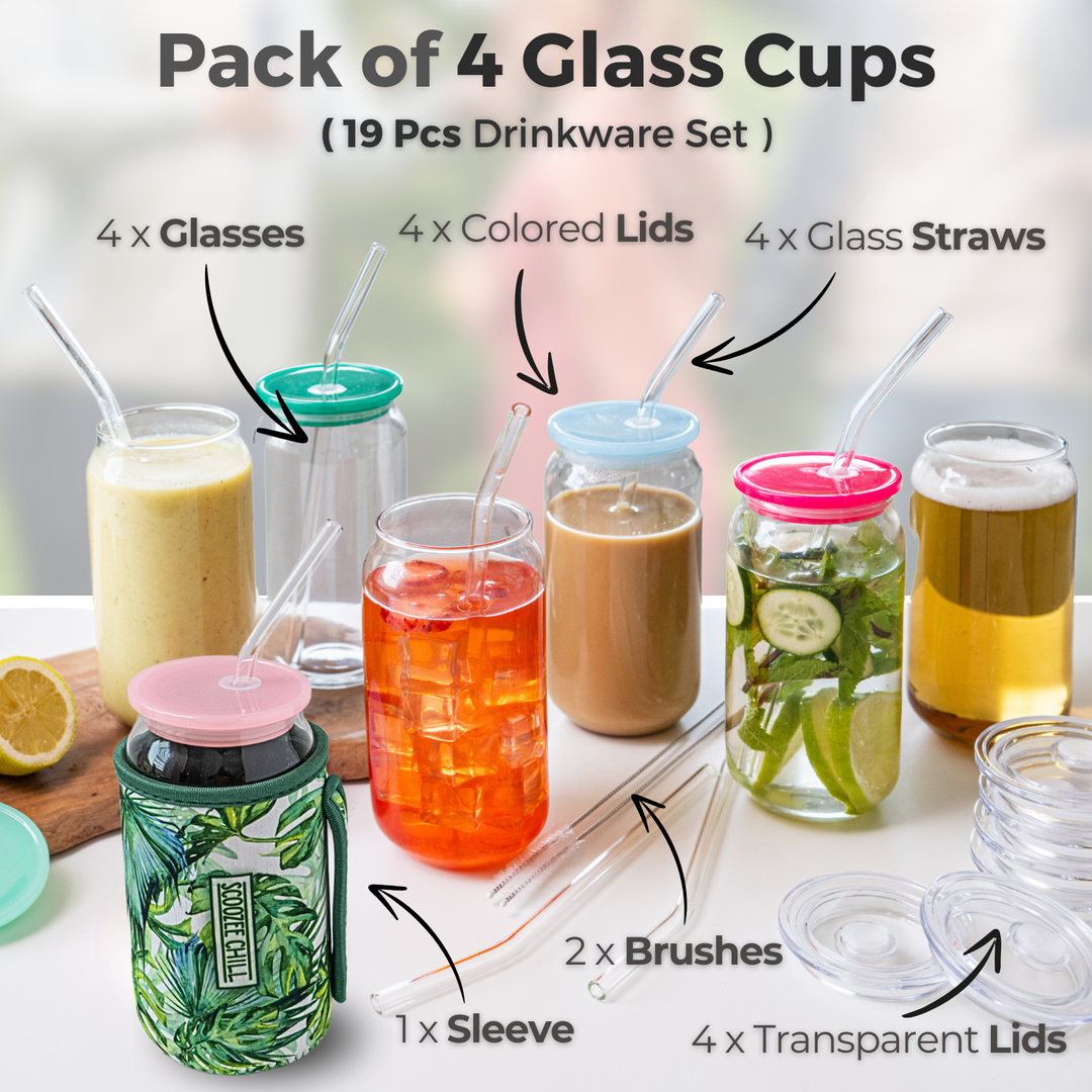 glass set with lids